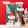 Conjunto de Papelaria para Presente de Natal Recompensas para Estudantes Prêmios Caderno Pautado Caneta Retrátil Chaveiro de Boneca Presentes de Papelaria