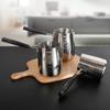 Copo de aço inoxidável 304 de estilo japonês com alça longa e boca pontiaguda engrossado frasco de leite bolha Copo aparelho de café com escala