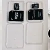 Funda para Tarjeta de Memoria Tf Tarjeta Sd Doble Tarjeta Ultra Delgada Caja Blanca Pequeña Plástico Pp Transparente Tapa abatible integrada Empaque Caja Blanca Tarjeta t