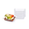 Varios Platillos para Salsa Tazas Cuadradas Tazas para Mousse Plástico Transparente Vajilla Platos para Postre Platos Pequeños para Aperitivos de Fiesta con Cuchara