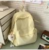 Mochila Nueva Estilo Japonés Ins de Aspecto de Alta Calidad Fresca y Dulce de Color Caramelo con Lazo para Estudiantes de Secundaria y Preparatoria Mochila Ligera