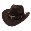 Comercio Exterior Sombreros Estilo Xizang, Sombreros Vaqueros Occidentales con Accesorios de Cabeza de Vaca, Sombreros de Fieltro, Sombreros Étnicos al por Mayor para Hombres y Mujeres