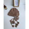 Producto Nuevo, Estilo Nuevo Sombrero para Niños, Sombrero de Lana con Diseño de Flor Hueca para Otoño e Invierno, Gorro de Punto con Protección para las Orejas para Niñas, Gorro de Punto para Bebé Niña