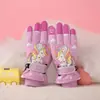 Luvas de esqui infantis para meninas, de algodão fofo, quentes, forradas com fleece, espessadas, para idades de 7 a 13 anos, para brincar na neve, luvas de inverno à prova de frio para meninos