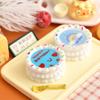 Pastel de cumpleaños de dibujos animados YQT, comida en miniatura para jugar, pequeños adornos para curar muñecas, juguete para casa de muñecas, crema de bricolaje, pegamento, accesorios de resina