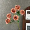 Flores artificiais, 6 cabeças de peônia, arranjos florais de casamento, decorações de casamento, centros de mesa para corredor, decoração suave, paisagismo, atacado para exportação