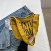 Bolso de lona con estampado de letras de Tailandia para mujer, bolso cruzado de nicho, bolso de mano de gran capacidad para mujer, transfronterizo