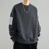 Sudadera para hombre 2025 otoño estilo americano holgada manga larga cuello redondo engrosada ropa deportiva pullover modelo moderno peso pesado