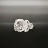 Anillo de Plata S925 Lujo Ligero Corte Flor de Hielo Diamante de Alto Carbono para Mujer Popular en Transmisiones en Vivo Moda Commuter Diamante Anillo para Uso Diario