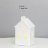 Casa de Cerâmica com Recortes Luz de Natal LED Casa de Velas Decoração de Casa Artesanato Estilo Escandinavo Enfeites de Mesa