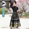 Traje Tang para Meninas, Vestido de Verão com Saia Mamian, Novo Modelo 2026, Estilo Chinês Conjunto Novo de Meia-Saia Estilo Chinês para Meninas, Hanfu