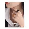 Anillo de resina chapado en oro de latón de moda exquisita sin decoloración de alta calidad de estilo retro transfronterizo europeo y americano para mujer de otoño e invierno.