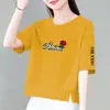 E-commerce Transfronteiriço Comércio Exterior Moda para Mães Manga Curta Feminino Verão Solto Tamanho Grande Roupas Femininas Camiseta de Meia Manga Versátil Emagrecedor Top