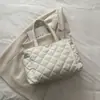 Bolso de Hombro de Algodón con Diamantes Nuevo Invierno 2025 Estilo Coreano Bolso Tote de Gran Capacidad Ligero Bolso para Estudiante Universitaria