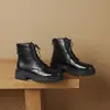 Botas Martin con Cremallera Trasera Vintage para Viajar 2024 Nuevas con Cordones Botines de Tacón Grueso Medio Botas Romanas Vintage Botas de Comercio Exterior