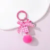 Llavero Cuadrado a Cuadros Cadena para Teléfono Cadena de Cuentas DIY Lazo Encanto Linda Colgante Decoración Colgante para Bolso de Cuentas