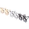 Pendientes geométricos con forma de cruz para mujer, modernos y modernos, con diseño geométrico sencillo, ideal como regalo de Navidad.