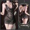 Lencería Sexy Comercio Exterior Transfronterizo Europeo y Americano Camisola Sexy Malla de Encaje Set Bordado Qqny Ropa de Dormir Tentación
