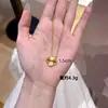 Collar Colgante de Trébol de Cuatro Hojas Láser Dorado Arena Cadena de Clavícula Simulada Oro Nicho Accesible Lujo de Gama Alta Cadena de una Pieza Accesorios