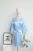 Roupão de Vestir para Noiva Primavera Seda Simulada Vestido Feminino Vestido de Casamento Salão Foto de Casamento Grupo de Madrinhas Camisola de Seda Gelada Feminina Verão