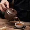 [Tetera de boca grande] Tetera de arena morada abierta Tetera de boca ancha Juego de té de kung fu Gran capacidad Tetera de barro Zhu Práctica Barra de pozo