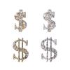Joyería para Uñas Transfronteriza Símbolo de Dólar Dorado y Plateado Símbolo de Moneda Entrada para Uñas Diamante Destellante de Lujo Diamante Tridimensional Adornos