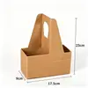 Suporte de copo de papel kraft branco para flor chá de leite café suporte de copo portátil 2 4 copos podem ser emendados embalagem para viagem