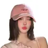 Nueva Gorra de Béisbol Rosa Estilo Coreano para Mujer con Ala Ancha, Adecuada para Circunferencia de Cabeza Grande, Hace que la Cara Parezca Más Pequeña, Versátil, Gorra de Béisbol con Letras para Hombre, de Moda