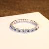 PAG &amp; MAG Anillo de diamantes de una sola pieza en plata 925 con circonita de cuatro garras, color caramelo, estilo coreano, joyería sencilla de plata