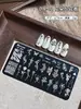 Novas placas de estampagem para nail art em estilo misto inglês, ferramentas de nail art para transferência de letras góticas cursivas manuscritas vintage atacado