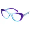 Montura Ojo de Gato Popular Europea y Americana Montura de Moda para Pasarela Gafas para Posar con Diamantes Lujo Accesible Gafas para Hombres y Mujeres 131 H2385