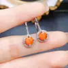 Venta al por mayor de fábrica Populares Pendientes de Ópalo de Fuego Natural Plata S925 Incrustado Piedra Principal 6*6 Joyería de Lujo Venta Directa de Fábrica