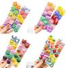 Toalla de Pulgar de Flor de Dibujos Animados para Niños, Goma para el Cabello para Verano, Trenzas para Bebé que No Dañan el Cabello, Alta Elasticidad, Cuerda para el Cabello Linda