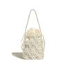 2024 Novo Estilo Florestal Literário e Artístico Bolsa Satchel de Alto Nível Bolsa Tecida com Pérolas Design Recortado com Miçangas Bolsa Transversal de Ombro Único