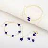 Conjunto de Joias Geométricas com Cruz, Coração, Anel e Brincos, Banhado a Ouro, Estilo Light Luxury, Moderno, Simples e Versátil