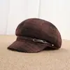 Gorra de Béisbol a Cuadros Nueva de Otoño para Mujer, Protección Solar, Adelgazante de Rostro, Sombrero Octagonal Versátil, Boina Británica de Moda