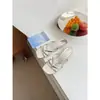 Encuentro de Primera Temporada Sandalias de Tira Fina con Punta Cuadrada y Tacón Bajo Chanclas Sandalias de Deslizamiento Retro Francés