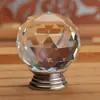 Atacado Punho de Bola de Cristal de Vidro para Gaveta Porta de Armário Tampa de Panela Punho Ferragens para Móveis de Armário 30mm Cor Transparente