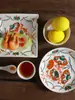 Platos Hondos Engrosados Hechos a Medida, Mismo Estilo que la Vajilla Cerámica de Mesa de la Abuela, Platos para Servir