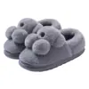 Pantuflas de algodón Oso Pequeño para niñas, nuevos estilos de otoño e invierno, con talón cerrado, suela gruesa, antideslizantes, lindas y de felpa, adecuadas para usar en interiores y como par de pareja