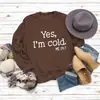 Amazon Cross-Border Outono e Inverno Tops Femininos Comércio Exterior Outono e Inverno Sim Estou com Frio Estampado Casual Solto Moletom