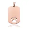 Venta Caliente Transfronteriza Acero Inoxidable Rectangular Placa para Perro Joyería Accesorios Hueco Garra de Perro Placa Militar Colgante DIY Collar Llavero