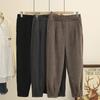 Primavera y Otoño Estilo Coreano 100kg Gordo mm Delgado Casual Cintura Elástica Harem Pantalones Nueve Puntos Talla Grande 7032