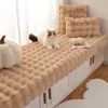 Nuevo Cojín de Felpa de Conejo para Ventana Abuhardillada Estilo Crema Cojín para Reposapiés de Ventana Alfombra Gruesa Antideslizante para Dormitorio Manta Tatami para Balcón