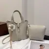 Bolso de cubo nuevo y sencillo, moda de primavera, bolso de hombro y bandolera minimalista texturizado, bolso de mano para mujer para el trabajo, bolso de exportación