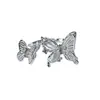 Anillo Abierto Mariposa con Lazo de Piedra Imitación Ojo de Gato Fresco y Delicado Estilo Hada con Diamantes Incrustados, para Apilar, con un Toque Exclusivo de Alta Gama