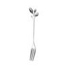 Cuchara de acero inoxidable, cuchara creativa de hoja, tenedor de fruta, cuchara de café dorada, cuchara para mezclar, cuchara de postre, regalo de fábrica.