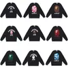 Marca de moda transfronteriza de comercio exterior BAPE sudadera con capucha de punto para hombre, otoño e invierno, manga larga, estampado de letras, holgada, cuello redondo