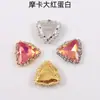 Hebilla de Cristal con Garras Cosida a Mano de Borde Triangular, Accesorios de Bricolaje Soldados con Pedrería Cosida a Mano para Pañuelos, Sombreros y Ropa