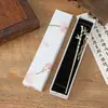 Caja de Empaque Cubierta Cielo y Tierra con Flor y Brocado Estilo Chino Caja de Papel para Empaque de Joyería Caja de Exhibición Larga para Regalo